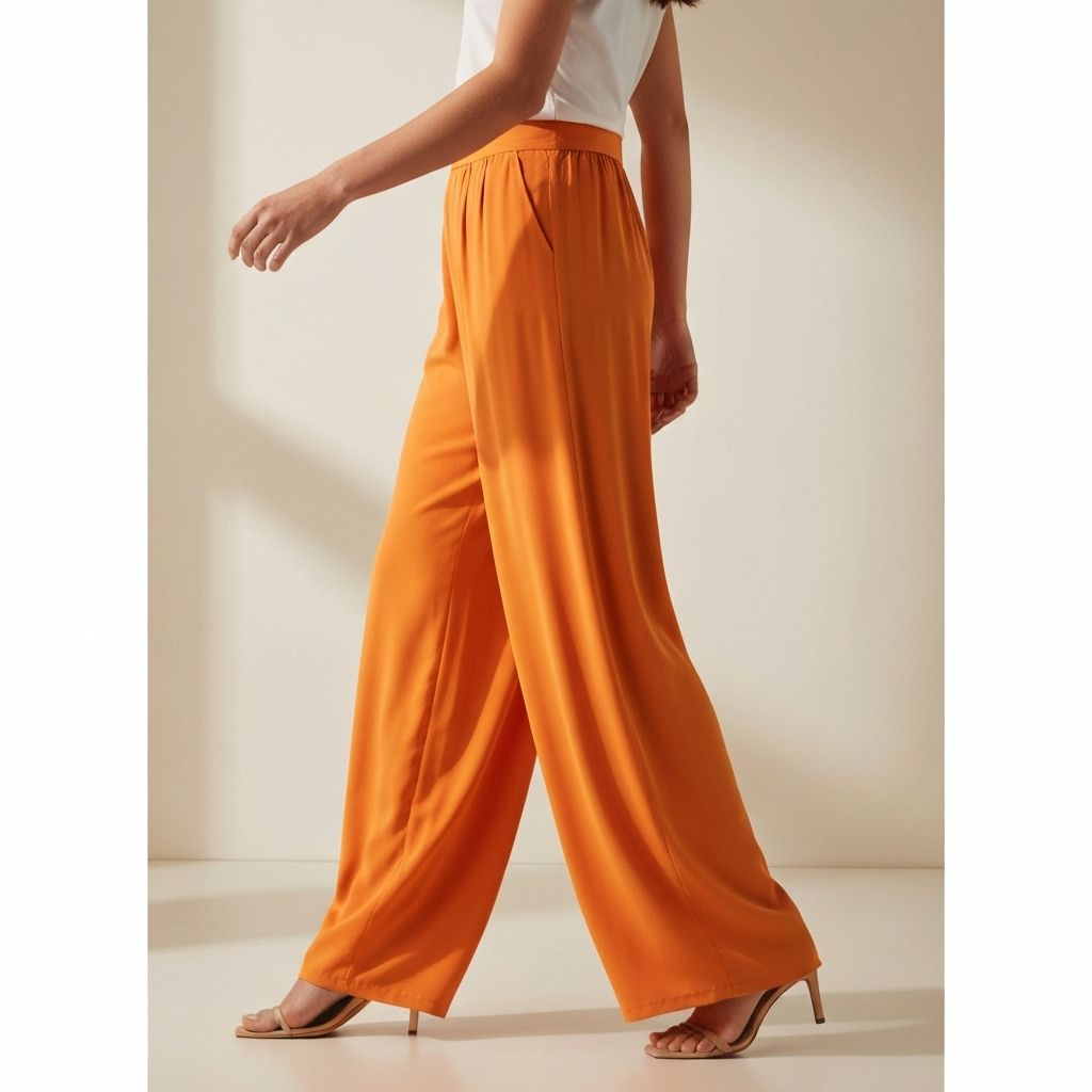 Wide pants movement shot
